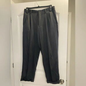 Mens Claiborne Dress Pants Heather Gray 100% Polyester Size 34/30